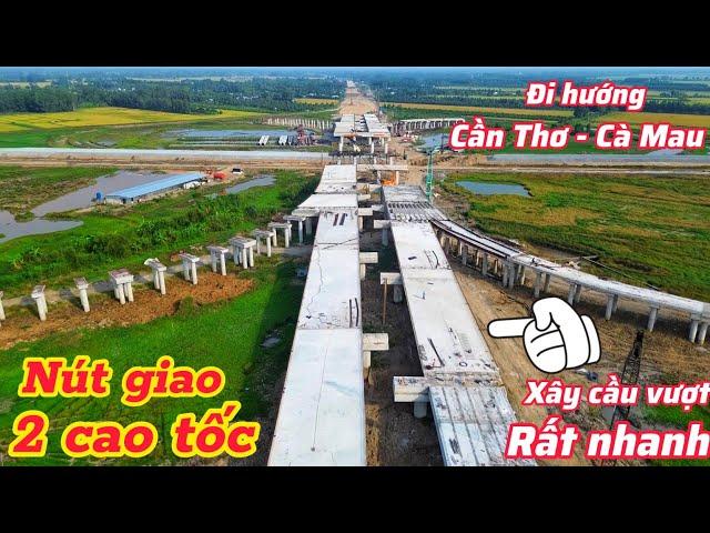 Cận cảnh nút giao 2 đường cao tốc, hoàn thành cầu vượt trong tháng 5/2025