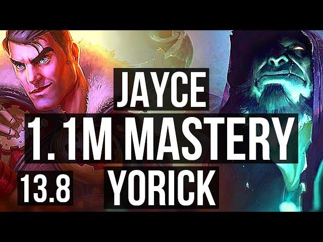 JAYCE vs YORICK (TOP) | 800+ games, Legendary, 1.1M mastery, 16/5/15 | KR Master | 13.8