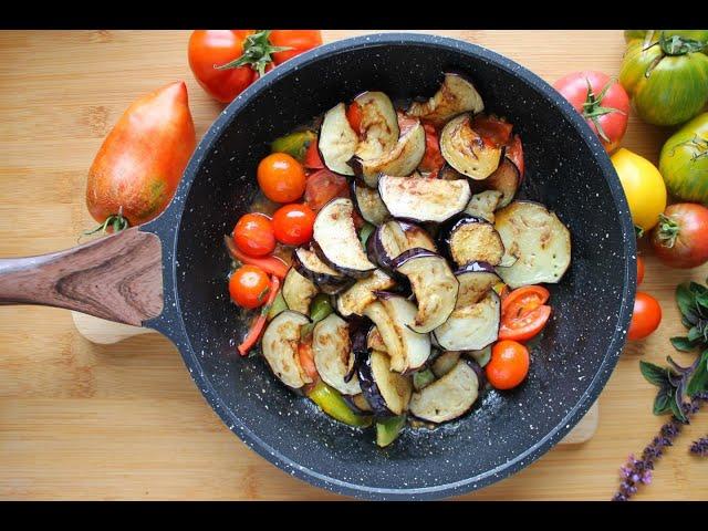 Баклажаны на сковороде с чесноком и помидорами! БЕЗУМНО ВКУСНО И ПРОСТО.
