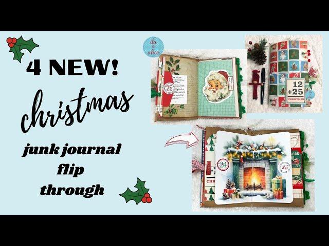 4 NEW Christmas Junk Journals! It's a Flip Through- #junkjournal #christmasjournal #junkjournal