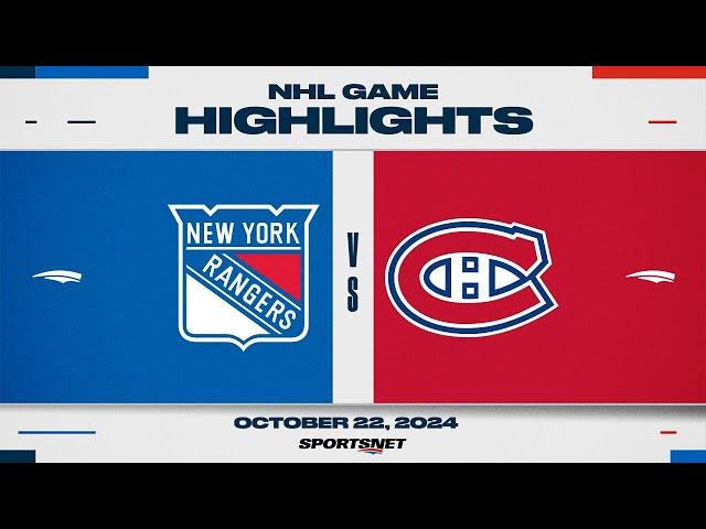 NHL Highlights | Rangers vs. Canadiens - October 22, 2024