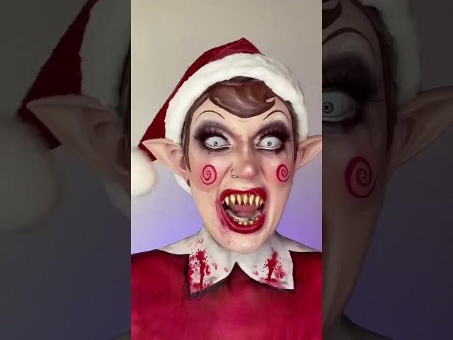 Something is wrong with my elf on the shelf ‍️ | Christmas horror makeup #makeup #elfontheshelf