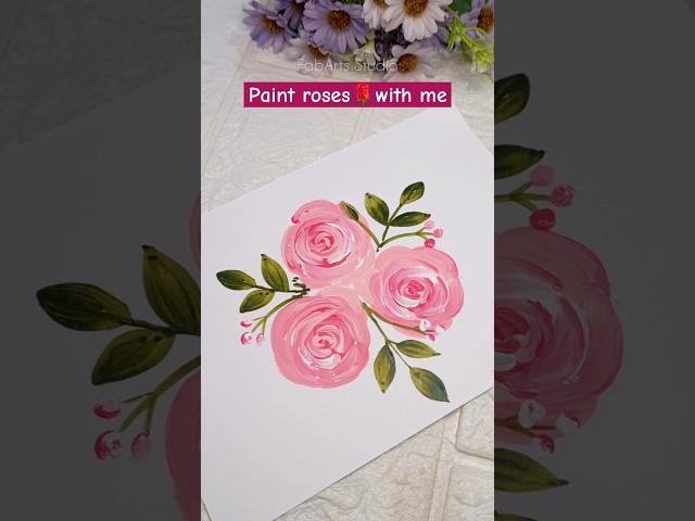 Painting roses easy and soothing #painting #paintingtechniques #art #rose #shorts #shortvideo #diy