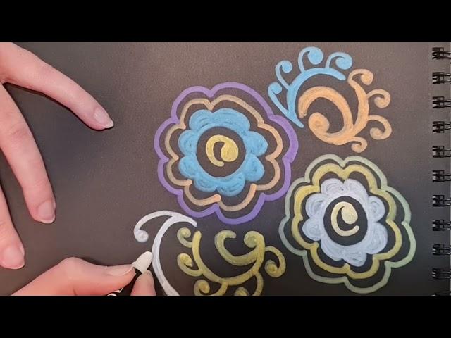 Daisy pattern acrylic Marker  art - Artsy Sister