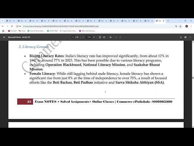 BCOG 172 : IMPORTANT QUESTIONS WITH ANSWERS (EXAM SPECIFIC NOTES) FOR JUNE TEE 2025