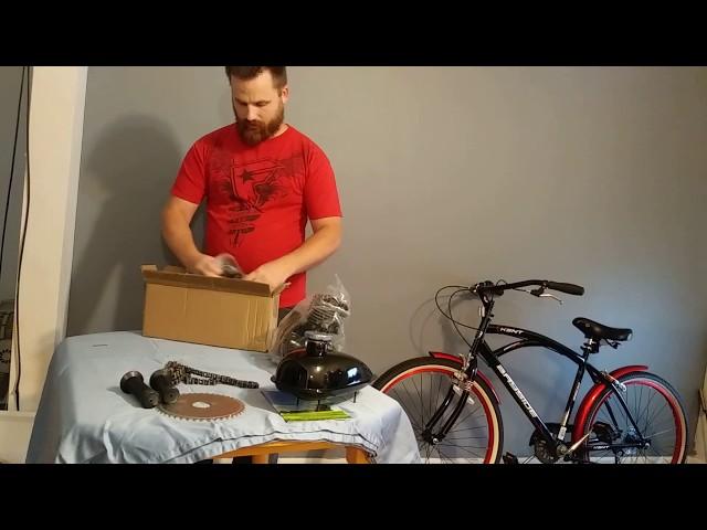 UNBOXING 80cc 2-stroke Motorized Bike Motor Kit for Motorized Bicycle