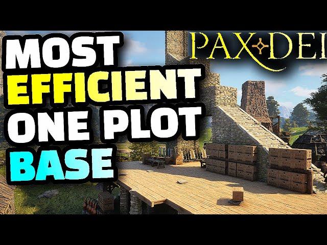 Pax Dei EFFICIENT One Plot Base, Fit EVERYTHING On a Single Plot, TONS of Storage Space Too!