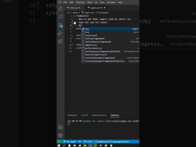 How to get html simple code by short key in visual code #Shorts
