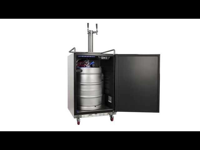 Full Size Dual Tap Built-In Outdoor Kegerator- KC7000SSODTWIN