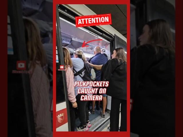  CAUGHT BOLDLY STEALING  Pickpockets stopped by locals on Rome’s metro! #Pickpocket #Viral #Shorts