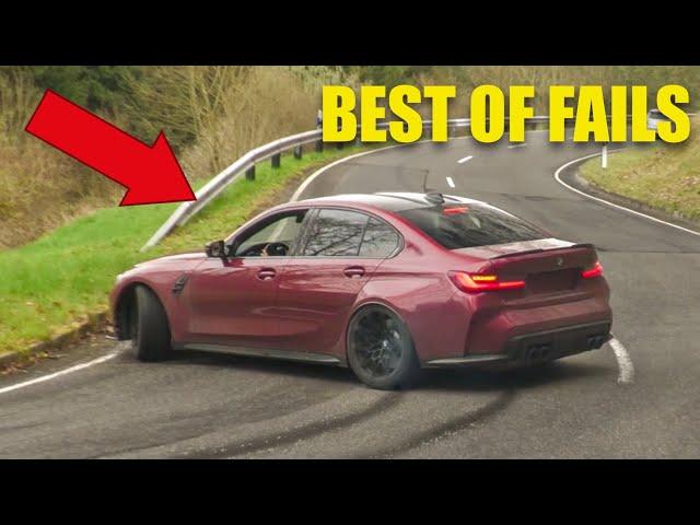 BEST OF CAR FAILS, CLOSE CALLS, KARENS, POLICE 2024 - BMW M, Audi RS, AMG, Lamborghini..