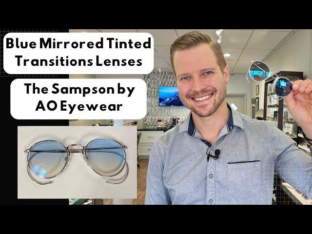 Blue Mirrored Tinted Transitions Lenses | AO Eyewear Sampson