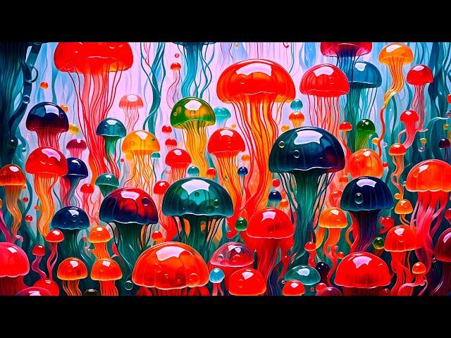 In The World Of Sweet Jellyfish - Copyright Free Background Video, Screensaver | No Sound UHD (4K)