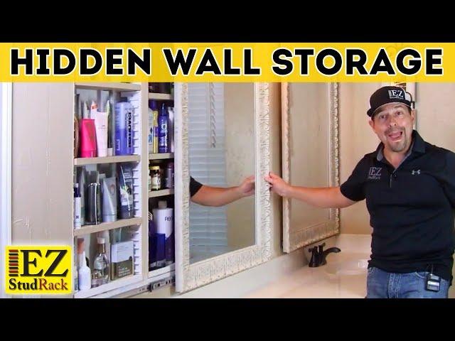 Hidden Wall Storage.  DIY from start to finish hidden storage.