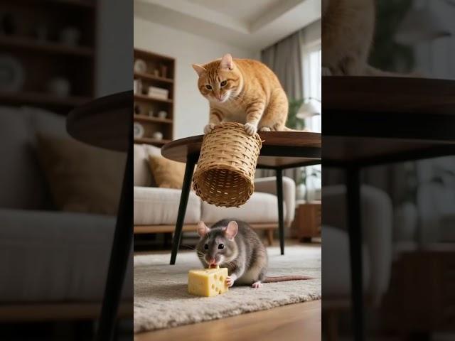 The Smart Cat Catches the Rat #cat  #rat  #shorts