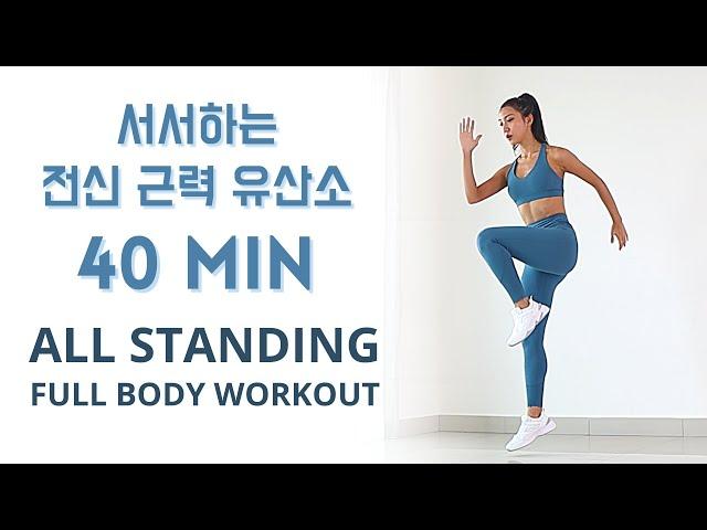 40 MIN All Standing Full Body Fat Burning Workout | No Talking, No Repeat