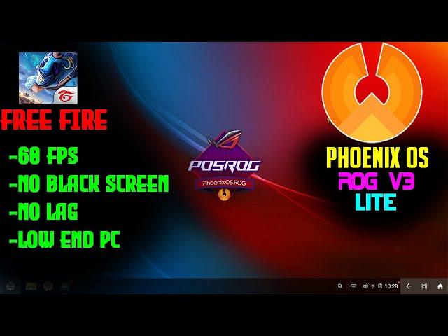 Phoenix OS ROG V3 Lite For Free Fire On Low End PC |  Easy Installation & Keymapping | 60FPS Gaming