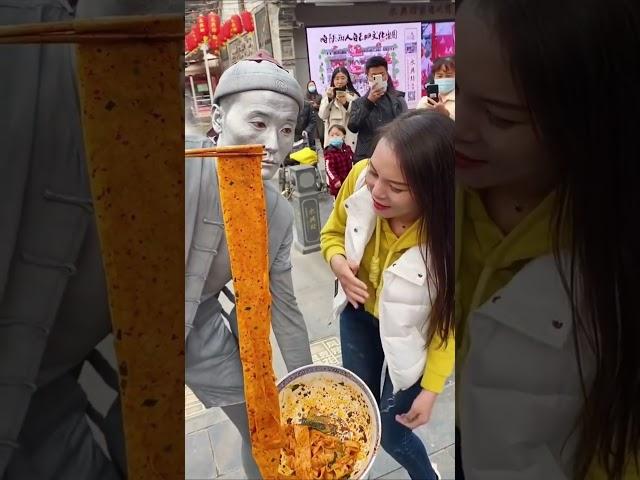 The Lady Finished My Noodles #silverman #funny #performance #statue