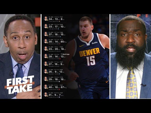 FIRST TAKE | "Nikola Jokić is the MVP" - Kendrick Perkins GOES CRAZY Nuggets dominate Lakers 127-102