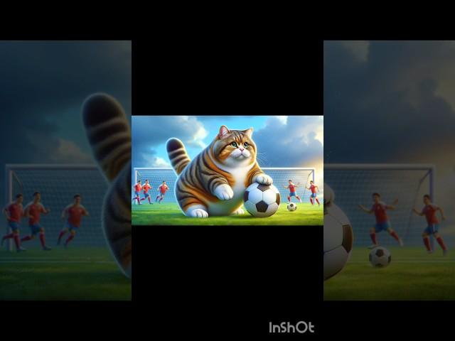 the cat play fotbal