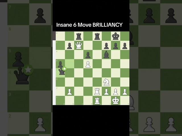 Insane 6 Move BRILLIANCY offloaded #chess #chessgame #ajedrez #brilliant #stockfish #magnuscarlsen