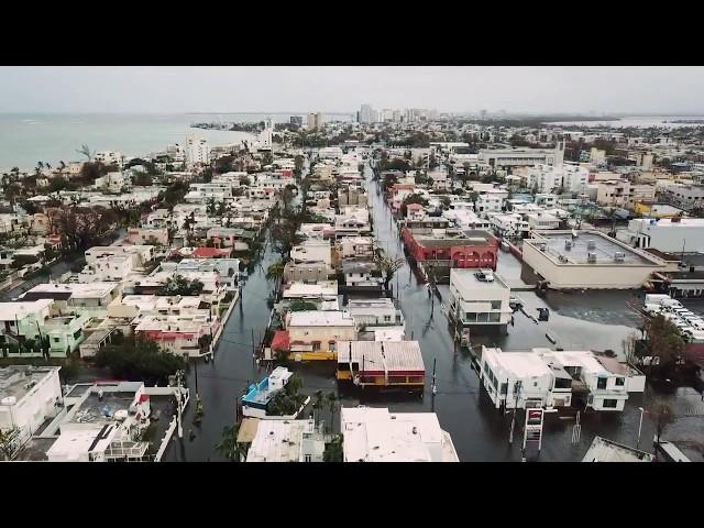 IMPRESSIVE AERIAL VIEW OF OCEAN PARK, PUERTO RICO AFTER HURRICANE MARIA FLOODED THE ZONE