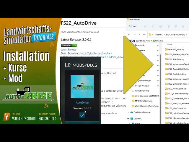 LS22 Tutorials:  Auto Drive - Installation, Kurse einbinden - Grundlagen für Anfänger