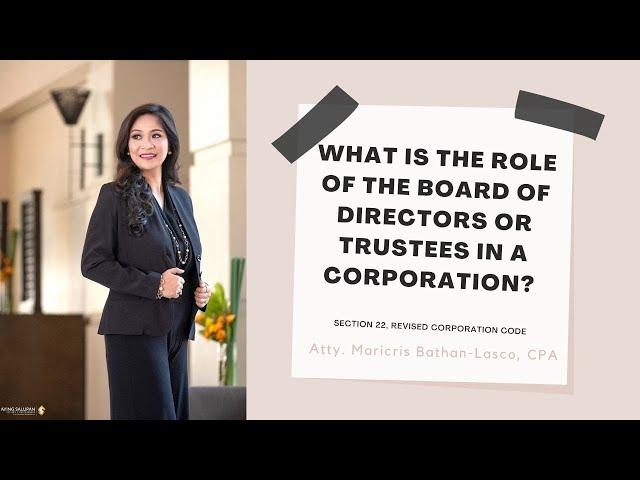 What is the role of the Board of Directors or Board of Trustees in a corporation? (Section 22, RCC)