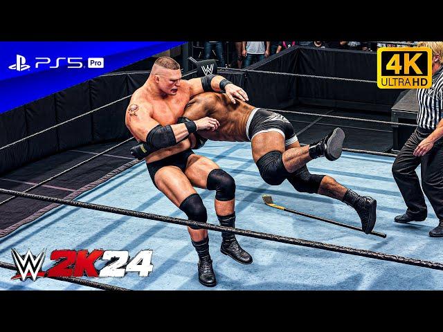 WWE 2K24 - Goldberg vs. Brock Lesnar | No Holds Barred Match at SmackDown 2002 | PS5™ Pro [4K60]