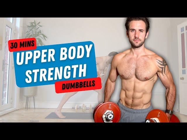 30 Min DUMBBELL UPPER BODY WORKOUT to Build Muscle (No Repeats)