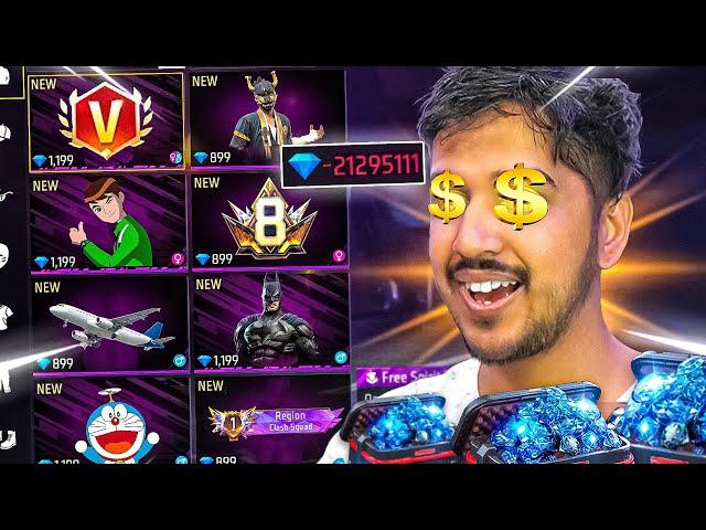 BUYING EVERYTHING IN FREE FIRE WITH 2 MILLION DIAMONDS  DESI GAMERS