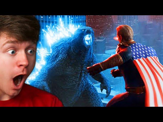 Reacting to GODZILLA vs HOMELANDER!? (Fight)