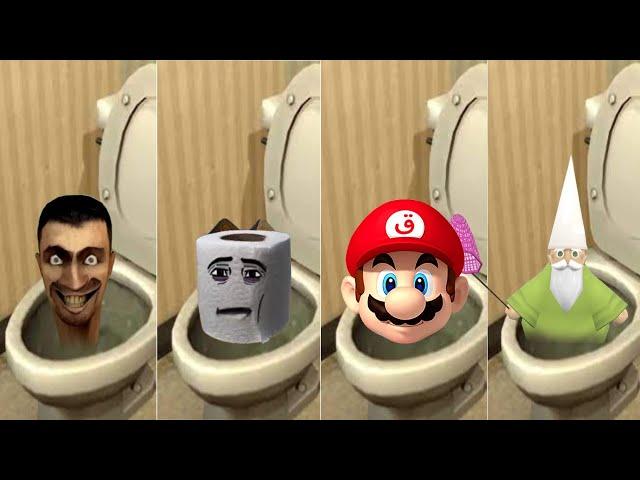 Skibidi Toilet - Original vs Sad Joe Hamster vs Gnome Wizard vs Mario