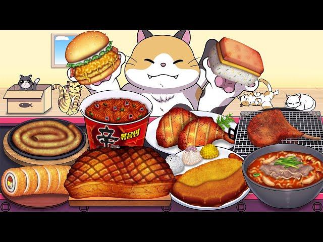 Mukbang Animation Food fighter cat COMPLETE EDITION 1