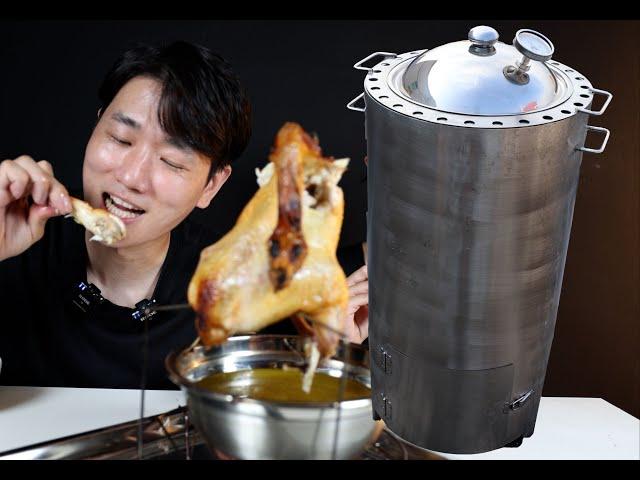 Spend more than 500 to buy an outdoor roast chicken artifact? The handsome boy roasted 3 chickens b