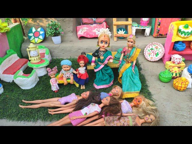 Barbie Doll All Day Routine In Indian Village/Radha Ki Kahani Part -516/Barbie Doll Bedtime Story||