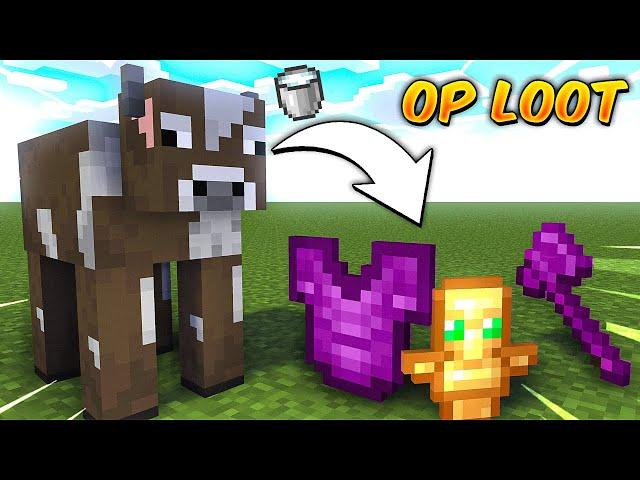 Minecraft But Cow Give OP Items!