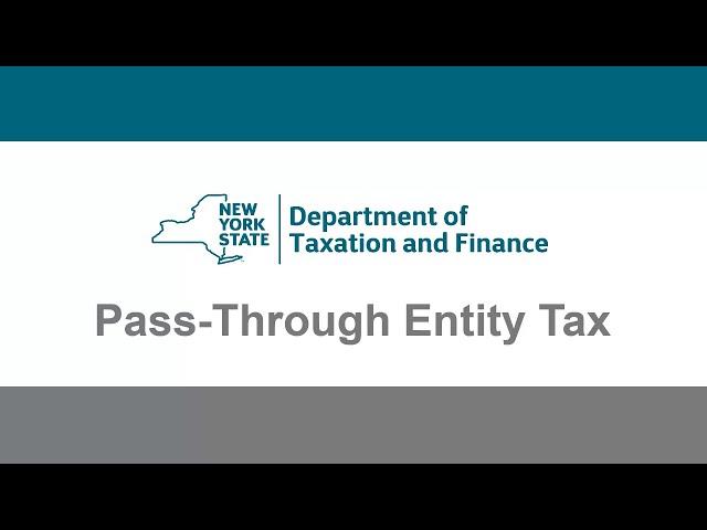 Pass-Through Entity Tax Annual Filing Demonstration