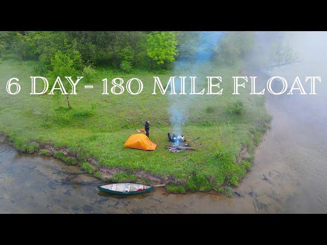 180 Mile Solo Float Trip- 6 Days Camping, Canoeing & Fishing in Michigan