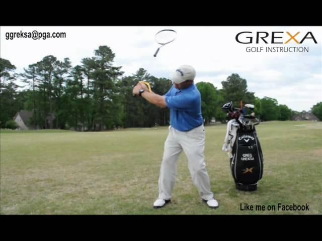 Racket / Swing Guide Drill for proper lag and release - by Grexa Golf Instruction