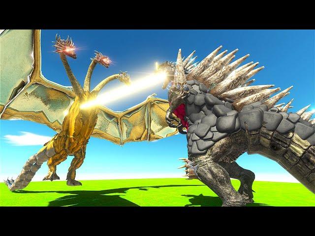 Space GODZILLA Fights King Ghidorah - Animal Revolt Battle Simulator