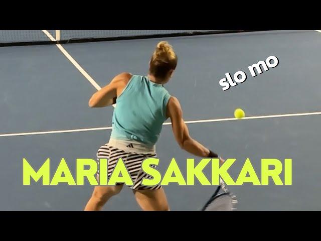 Maria Sakkari in San Diego slo mo video of point during match