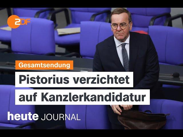 heute journal vom 21.11.2024 Pistorius' Verzicht, Haftbefehl gegen Netanjahu, Therapieplatz-Suche