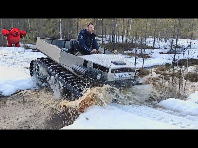 Самодельный Гусеничный Вездеход! Установка и Обкатка НОВОГО двигателя LONCIN 30 Л.С!