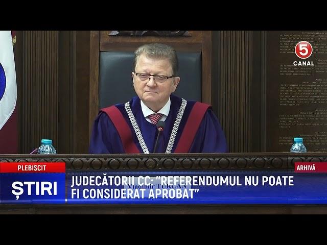 Judecătorii CC. ''Referendumul nu poate fi considerat aprobat''