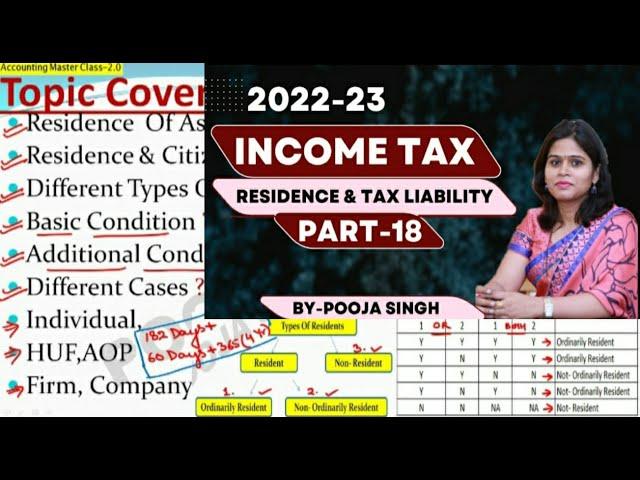 Residential Status | Income Tax | 2022-23 | Accounting Masterclass | Part- 18 | BBA | B.Com