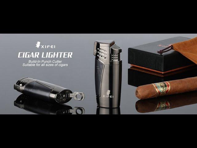 XIFEI Triple Torch Lighter with Cigar Punch