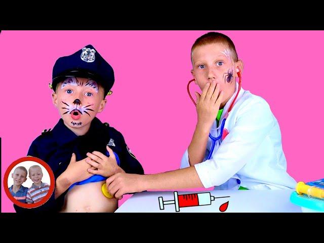 Doctor Set Toys | Painted Faces! | Mike and Jake Pretend Play | Doctor Kit  डॉक्टर सेट | العاب دكتور