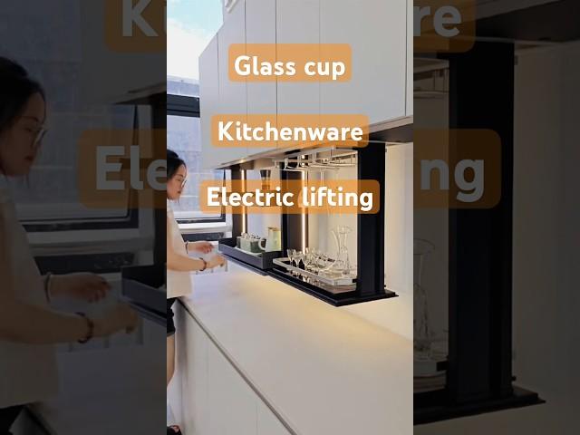 Electric Automatic down and rasing hidden Kitchenware Storage rack #kitchencabinetorganization