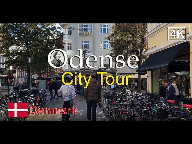 ⁴ᴷ⁶⁰ Odense City Center tour: Kongensgade and Mageløs Streets | Walking in Odense, Denmark 2020